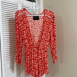 Blue life floral romper